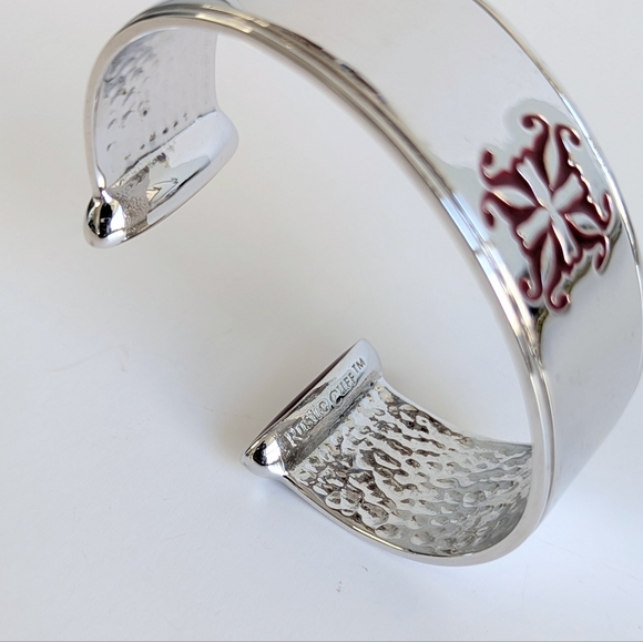 Set/ 2 Rustic Cuff Open Cuff Bracelets Silver Tone Mixed Metal - Picture 5 of 10
